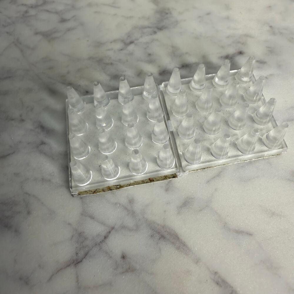 2 Pcs Carpet Protectors Spiked Caster Cups 1.89" Square Spiked Furniture Cup